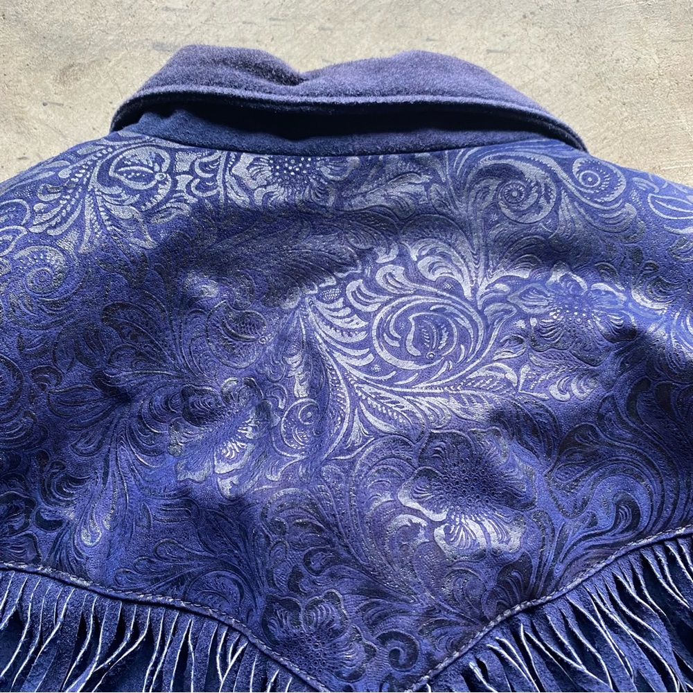 Vintage Phoenix USA Frontier Western Collection Fringe Suede Jacket Paisley - Picture 3 of 9
